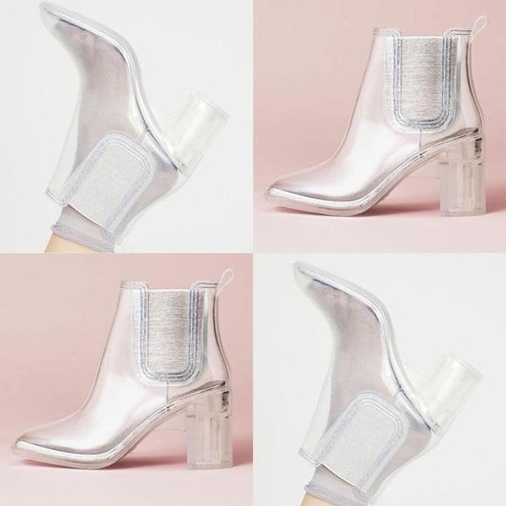 Translucent/Clear Jeffrey Campbell Rain Boots size 7.5